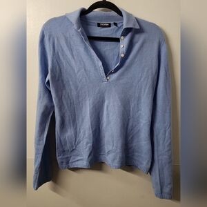 Women's Light Blue V-Neck Sweater Size 36 (US M)